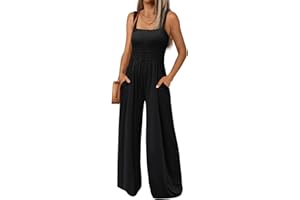 AUTOMET Womens Jumpsuits Casual Jumpers Summer Rompers Sleeveless Loose High Waist Wide Leg Overalls with Pockets 2024