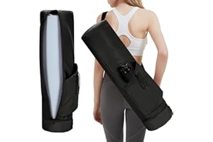Yoga Bag Women Full-Zip Exercise Yoga Mat Bag with Wet Compartment and Bottle Pocket Yoga Mat Carrier with Adjustable Shoulde