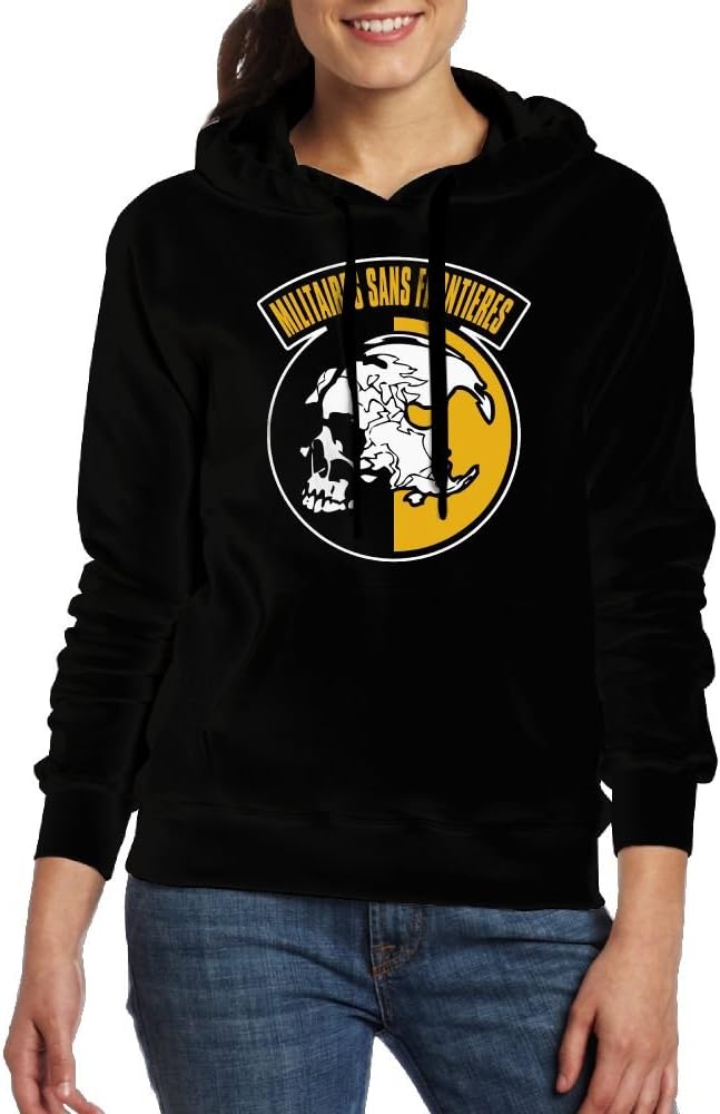 Gilles Womens Adult Metal Gear Solid Hoodies Hooded Sweatshirt with Pocket Hooded Sweatshirt Black