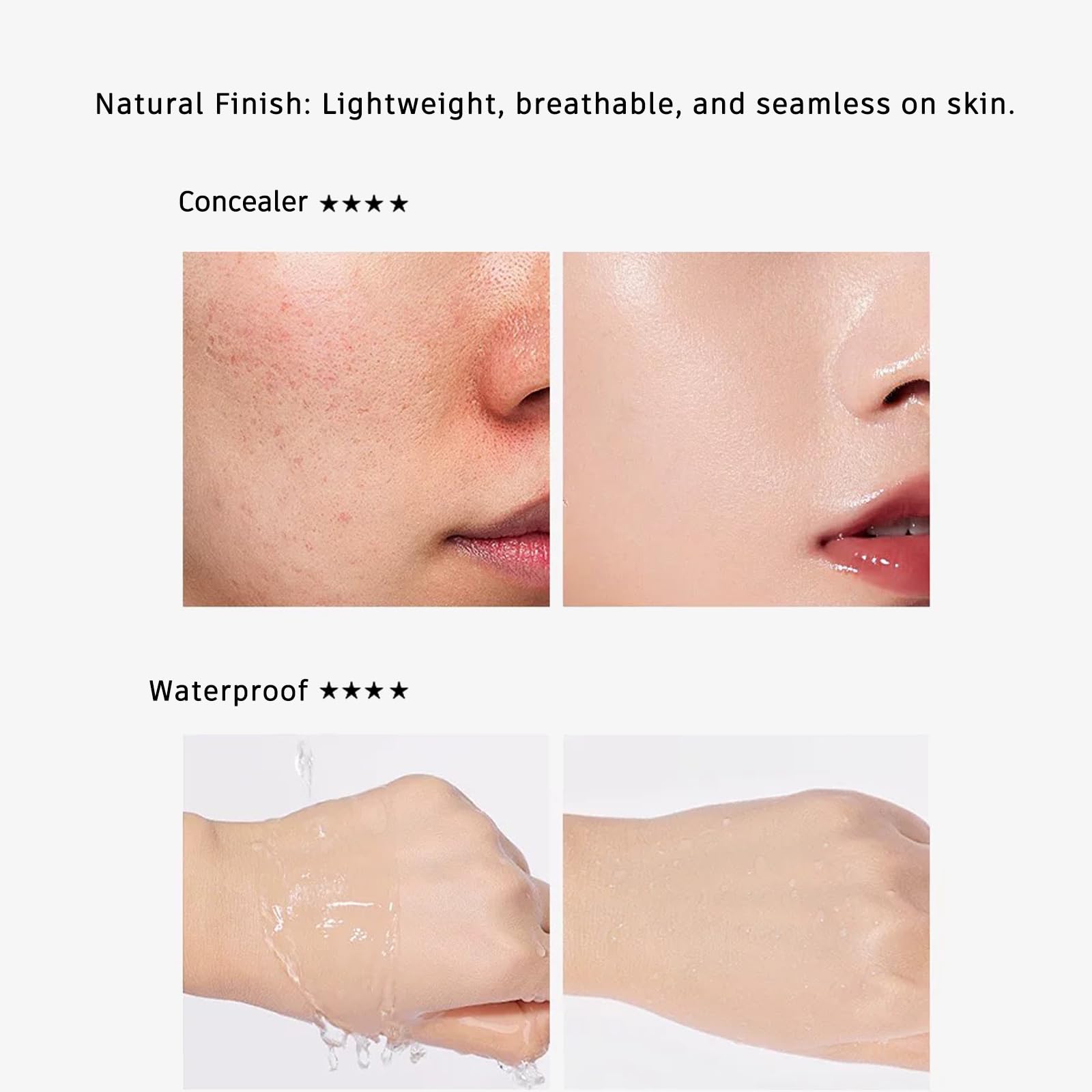 Moisture Cushion CC Cream Foundation for Mature Skin - Flawless Concealer BB Cream with Mushroom Head, Long-Lasting Waterproof Air Cushion CC, Natural honey and pine Makeup cream, Even Skin Tone（02#）