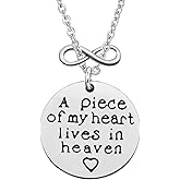 Memorial Jewelry Necklace Gift in Memory of Loved Dad Mom Gift A Piece of My Heart Lives in Heaven Necklace Sympathy Present Remembrance Present Loss Memorial Jewelry