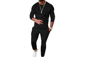 UOUA Mens 2 Piece Sweatsuits Set Long Sleeve Sweatshirt Jogging Sweatpants Tracksuits Outfits