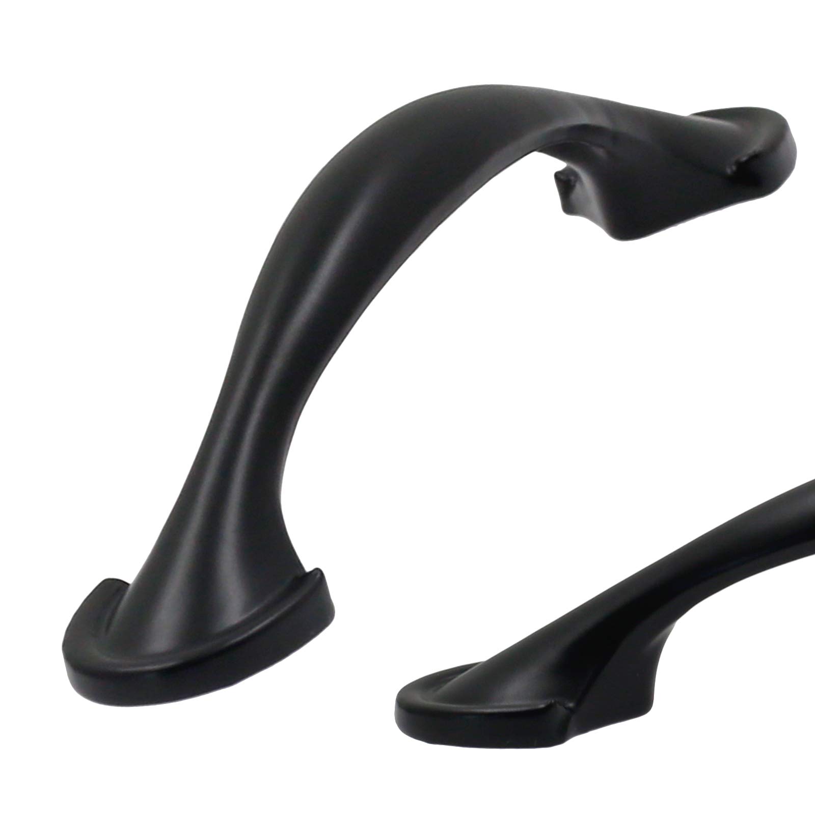 Yoohey 12PCS Spoon Foot Cabinet Bow Pull, 76mm/3" Black Contemporary Cabinet Handle Pull, Furniture Handle for Kitchen Cupboard Door, Bedroom Dresser Drawer (Black)