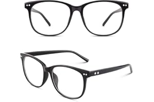 Happy Store CN81 Large Oversized Bold Frame UV 400 Clear Lens Horn Rimmed Glasses,Glossy Black