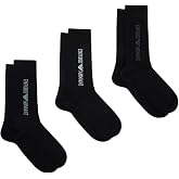 Emporio Armani Men's Extended Logo 3-pack Short Socks