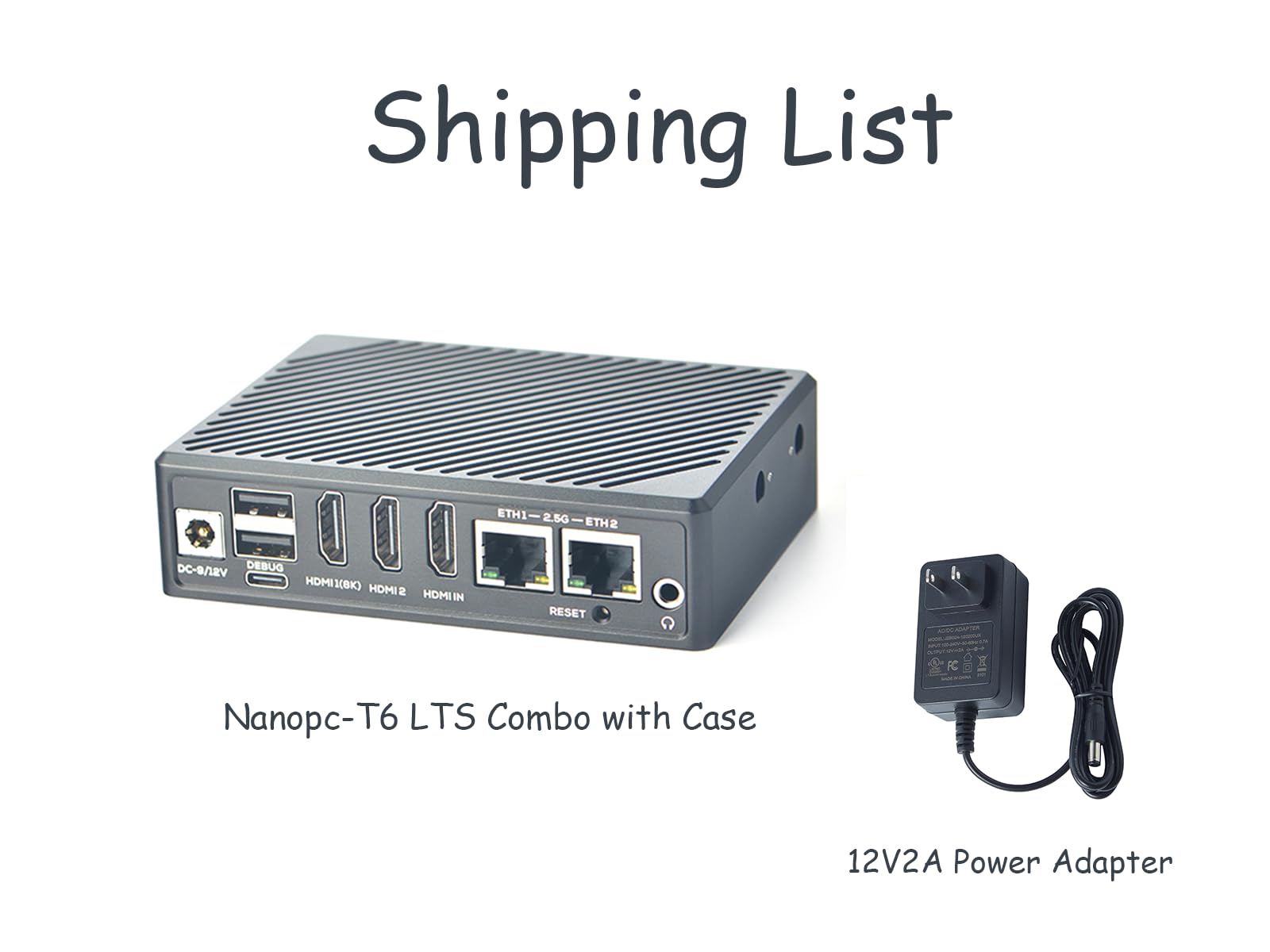 youyeetoo FriendlyElec NanoPC-T6 Box LTS Version - 8G RAM 64G ROM 6 Tops AI Box Dual 2.5G Ethernet 4K HDMI in Support Openwrt OMV NAS Media Center - 1PCS with PSU