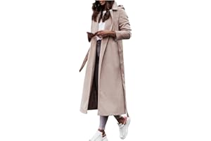 OIOLOYJM Long Winter Coats for Women Double Breasted Blazer Camel Pea Trench Coats Lapel Workout Jacket Womens Fall Fashion