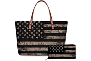 FKELYI Women's 2 Packs Handbags Set Includes Long Wallets with Large Capacity Top-Handle Bag Ladies Shoulder Totes