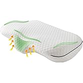 TILIBEIKA Memory Foam Contour Pillow for Neck Pain Relief, Ergonomic Cervical Neck Support Pillow for Back and Side Sleepers, Medium Firm Comfort for Deep Sleep with Breathable Washable Pillowcase