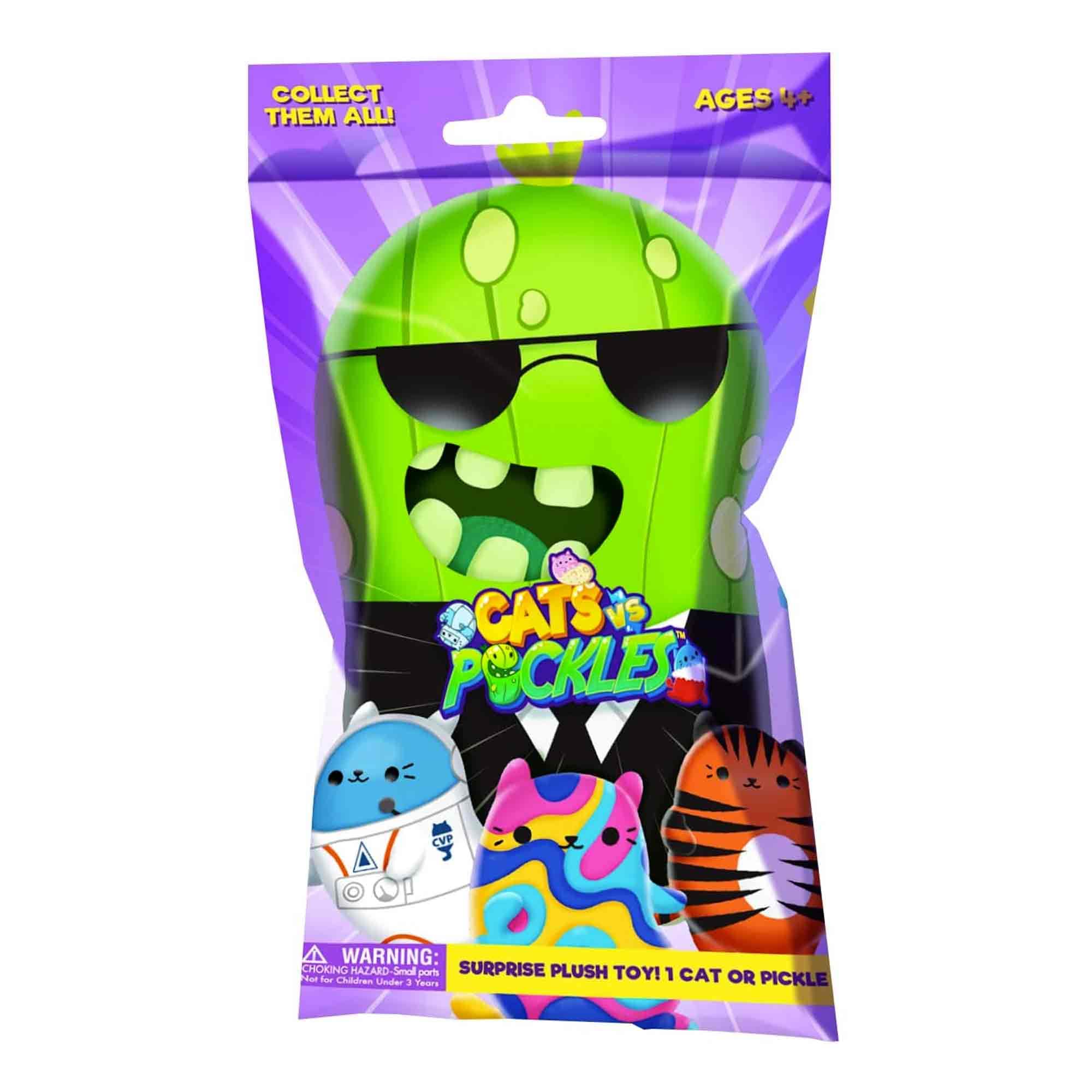 Cats vs Pickles - Mystery Bags - 1pk - 4" Bean Filled Plushies! Collect These as Desk Pets, Fidget Toys, or Sensory Toys. Are You Team Cat or Team Pickle?…