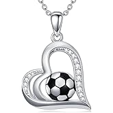 Dorunmo Cat/Mother Daughter/Basketball Necklace 925 Sterling Silver Heart Pendant Sport Necklace Family Jewelry Gifts for Women
