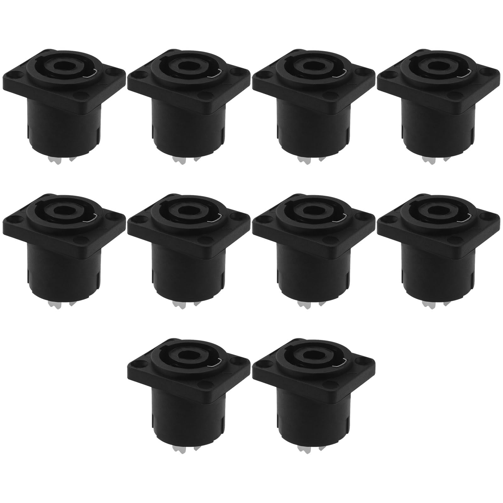Create idea 10pcs 4pin Speakon Female Jack Socket Connector Audio Loudspeaker Amplifier 4 Pole Square Speaker Jack Twist Lock Compatible with Neutrik Speakon NL4MP/NL4MPR/NL4FC