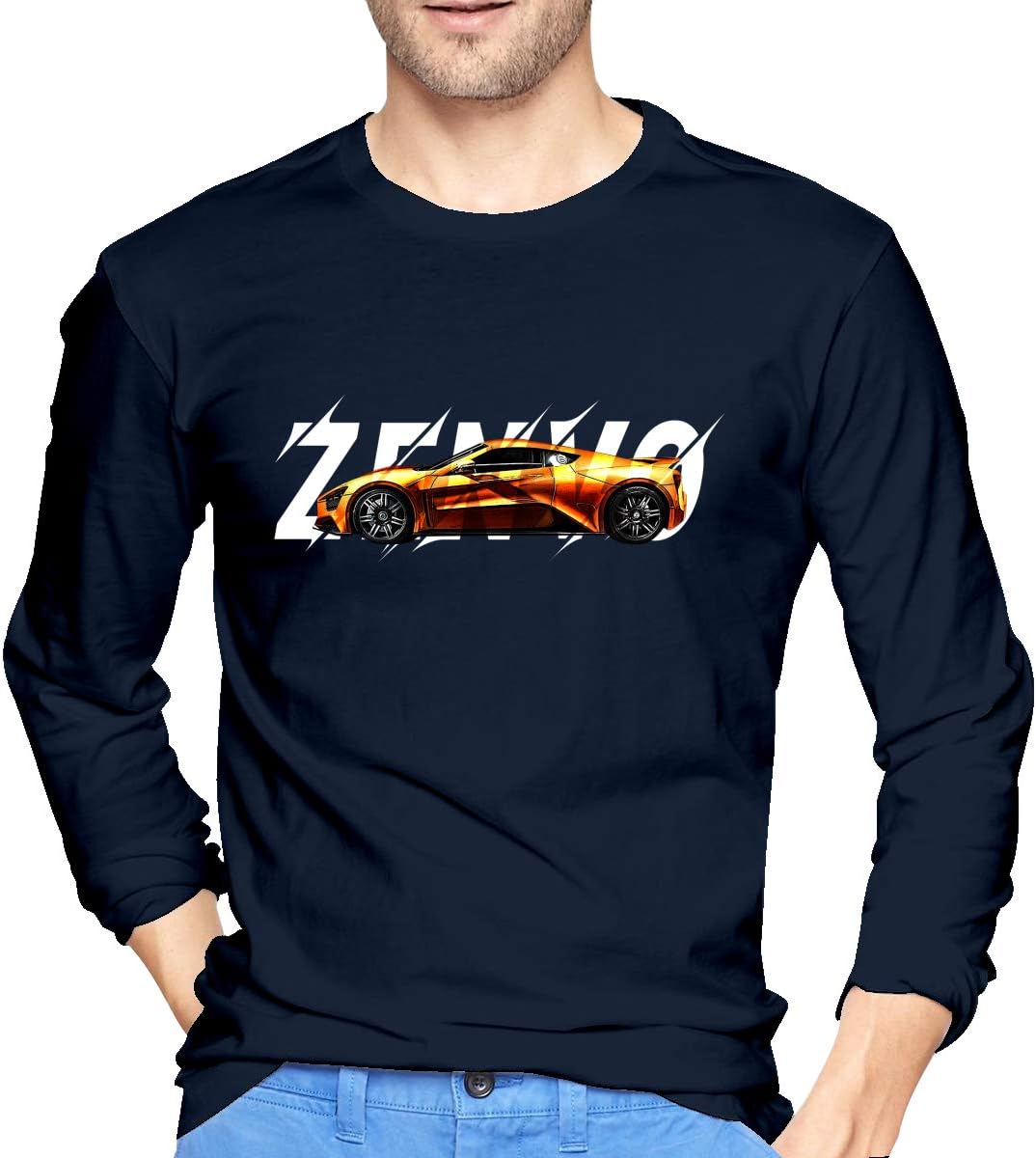Forhope Zenvo Racing car Logo Graphic Black Men's Long Sleeve T-Shirts