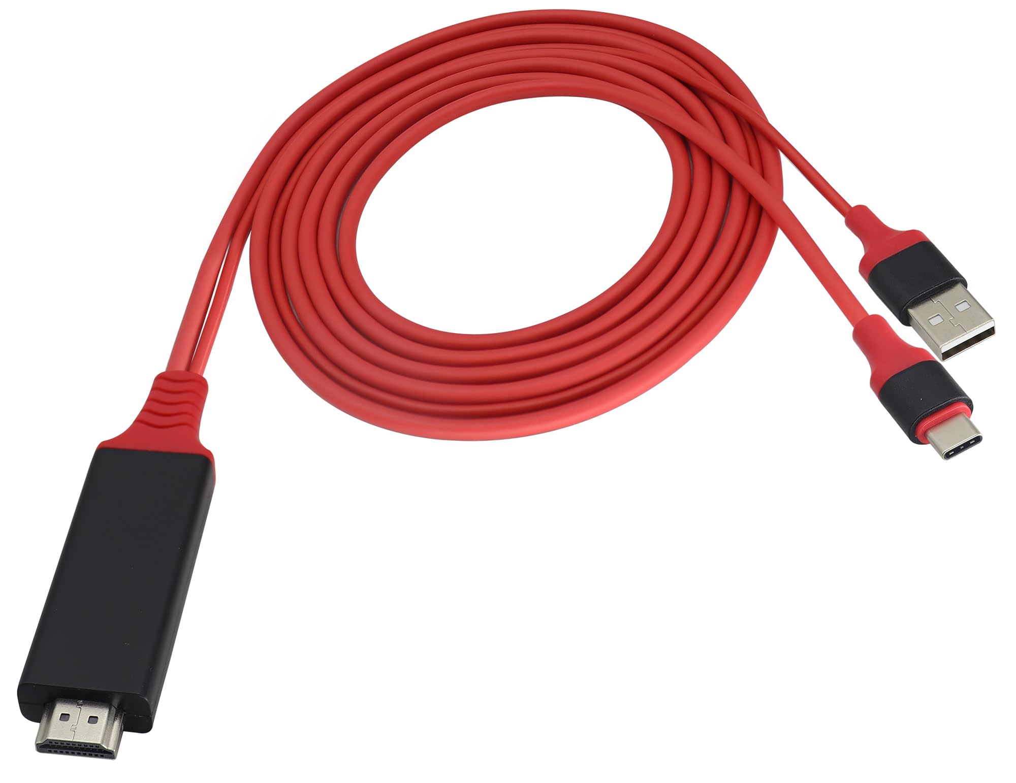 zdyCGTime 2 in 1 USB C-type USB Android Phone to TV HDMI Cable, Phone to TV Adapter 6Ft 4K Display, for PS4/PS5/Xbox One/NS Mac Laptop Monitor(2m/1Pack)