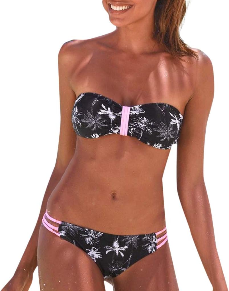 Women Floral Two Piece Swimsuits Bikini Set Monokini Swimwear Bathing Suit