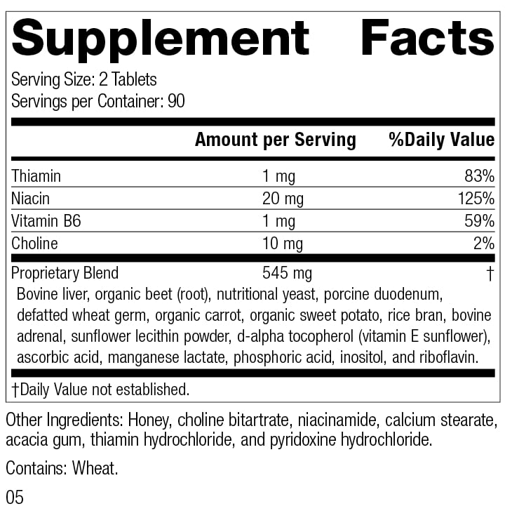 Standard Process Cataplex B Whole Food Formula with Niacin, Vitamin