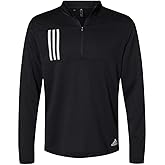 adidas - Mens A482 3-Stripes Double Knit Quarter-Zip Pullover