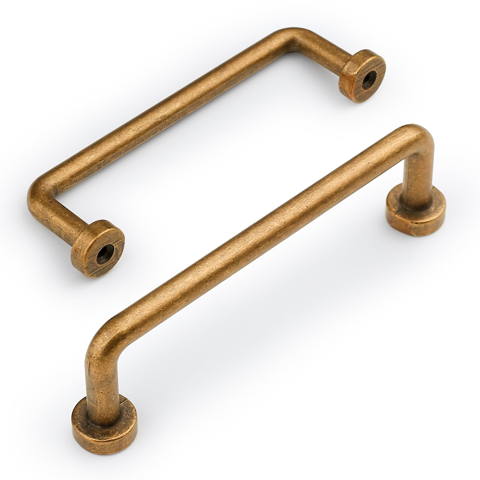 Amerdeco 10 Pack Antique Brass 96mm Hole Centers Kitchen Cabinet Pulls Cabinet Hardware Kitchen Handles for Cabinets Cupboard Handles Drawer Pulls
