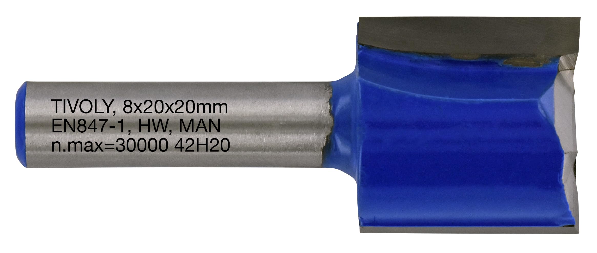 Tivoly XT60642067842 Straight Router Bits | 2 Diamond Cut Cutters Diameter 20 mm, Blue