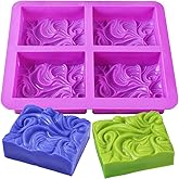 Newk Silicone Soap Molds, 4-Cavities DIY Handmade Soap Mold with Vivid Wave Pattern for Milk Soap (3.5 Oz Cavities)