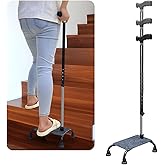 Stair Climbing Cane Half Steps for Stairs Lifts Seniors Elderly Stair Cane Walking Aids for Stability 4 Prong Base Adjustable