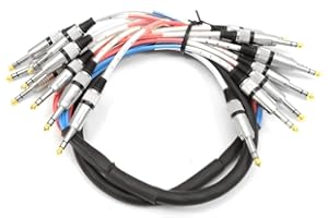 SEISMIC AUDIO 8 Channel 1/4" TRS Snake Cable - 5 Feet Long - Serviceable Ends - Pro Audio Effects Snake for Live Live, Recording, Studios, and Gigs - Patch, Amp, Mixer, Audio Interface 5'
