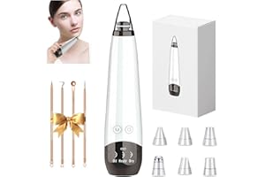 ECHTUR 2025 Pore Vacuum, USB Rechargeable Blackhead Remover Vacuum,3 Levels Adjustable Pore Vacuum Blackhead Remover, with 5 Suction Power,6 Probes,Face Vacuum Pore Cleanser for Women & Men