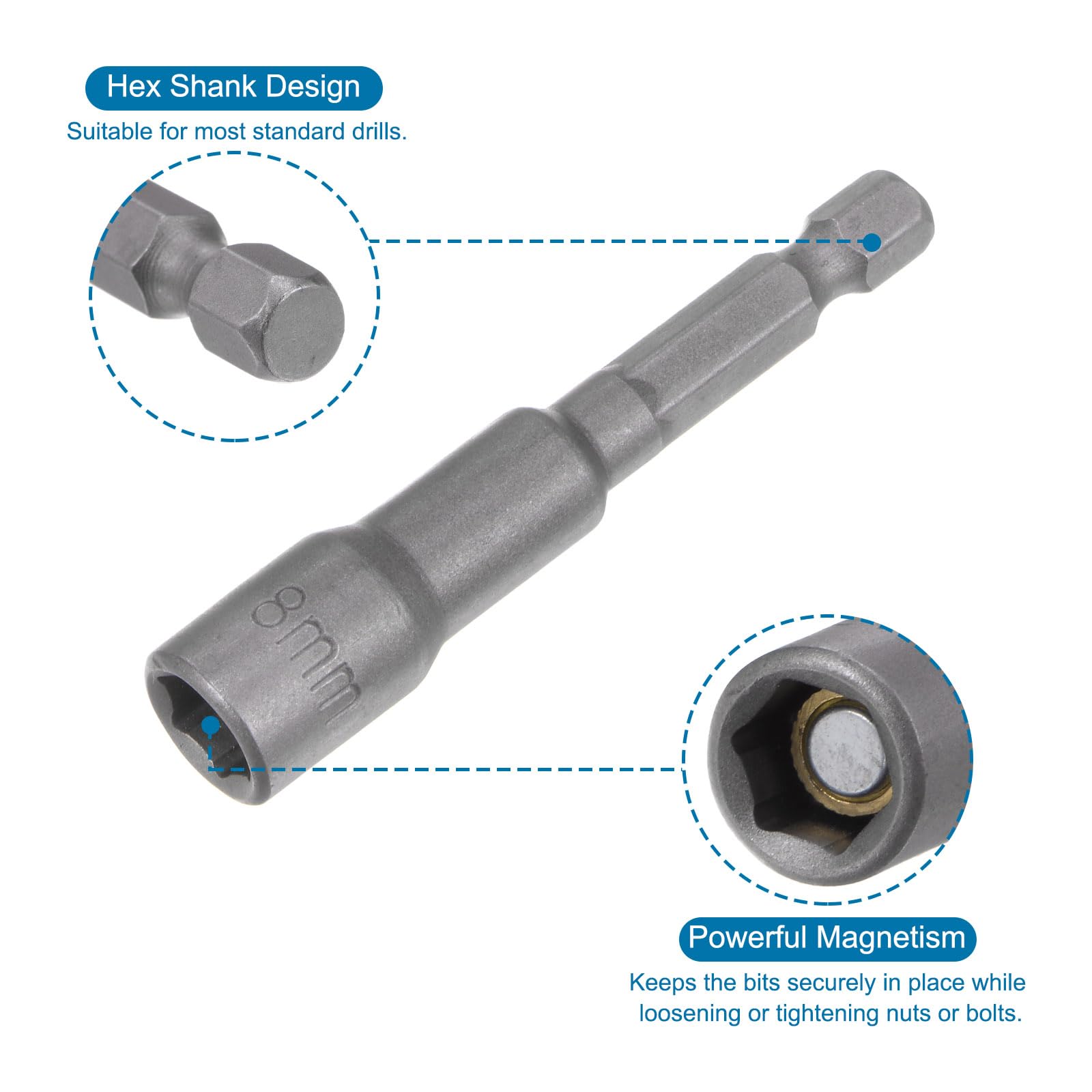 Mua uxcell Magnetic Hex Socket Magnetic Power Nut Driver Set CR-V Quick ...