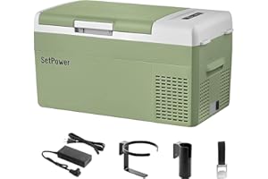 Setpower FC20 12 Volt Refrigerator 12V Car Fridge 21 Quart Portable Freezer Compressor Cooler 12/24V DC 110~240 Volt AC for Truck Van RV Camper SUV Boat Travel Camping Road Trips Tailgating -4℉~68℉