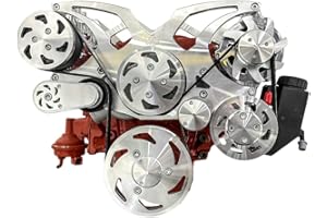 CVF RACING SBC Serpentine Pulley Conversion Kit with AC, PS, and Alternator