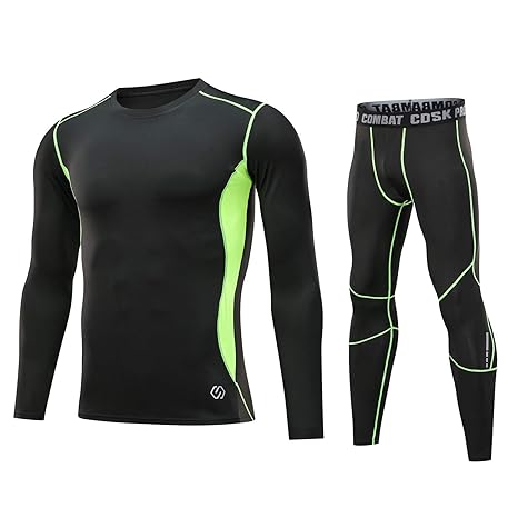 Echinodon Kinder Sportunterwäsche Kompressionsshirt + Kompressionshose Kompressionsunterwäsche Set Funktionsunterwaesche Set 