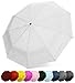 EEZ-Y Windproof Travel Umbrellas for Rain - Lightweight, Strong, Compact with & Easy Auto Open/Close Button for Single Hand Use - Double Vented Canopy for Men & Women - Oreo