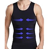 Fhspw Slimming Compression Shirt Men Sleeveless Tummy Control Gynecomastia Vest Workout Tank Top Body Shaper Undershirt