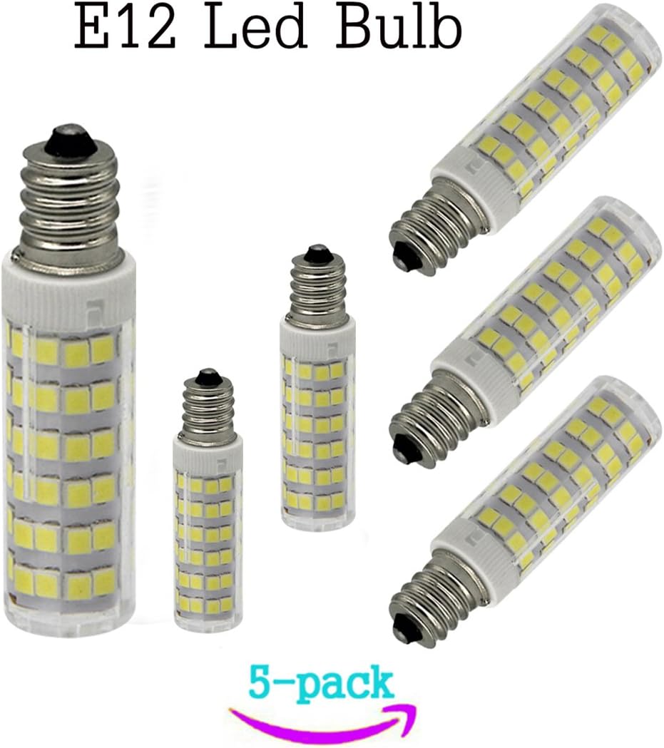 YFH E12 LED Candelabra Light Bulbs, 50 Watt E12 Bulb Daylight 6000K