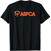 ASPCA Unisex-Adult Black Cotton Blend Classic Fit Crew Neck T-Shirt with ASPCA Logo