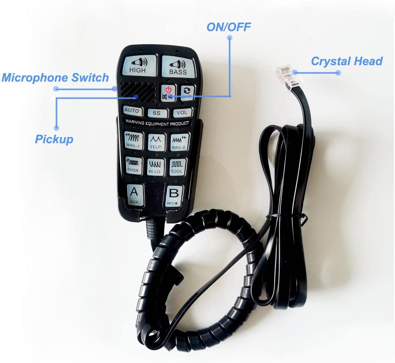 12V/24V Police Siren Horn PA System Kit with 100W Multi-Tones Siren Amplifier 118~125dB Flat Speaker Handheld Microphone Light Controller Emergency Sirens for Vehicles Tow Truck Car