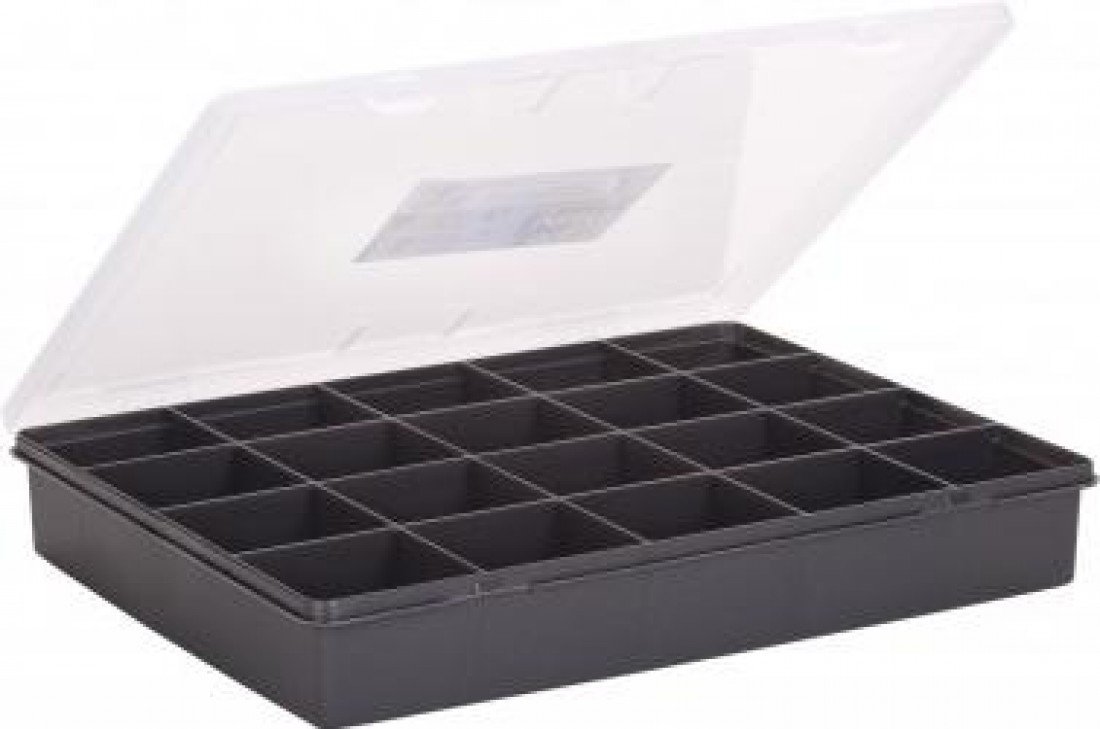 Wham DIY/Craft Organiser Storage Box 20 Divider Slots 38cm Graphite/Clear 5.05 Amazon.co.uk