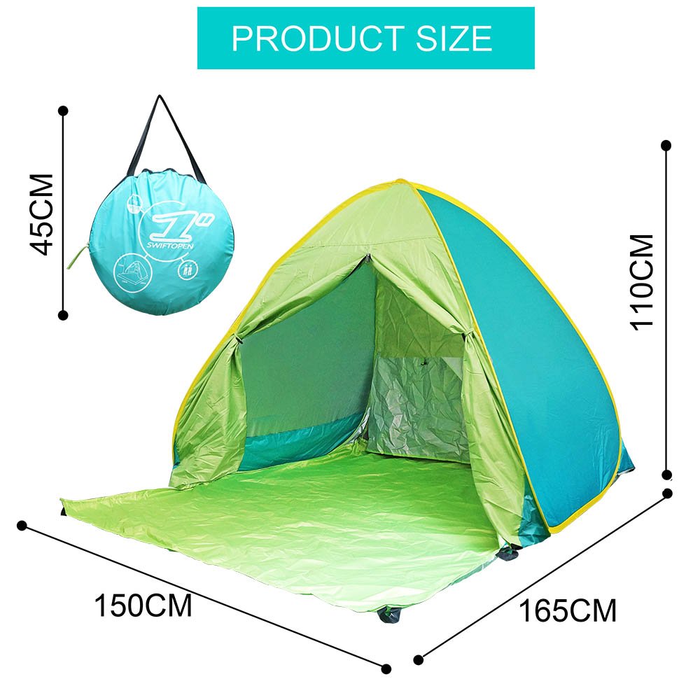 GKselling Camping Tent，Manual Pop Up 2 Person Waterproof Portable Beach Shelter with Carrying Bag for Picnic,Hiking,Fishing,Outdoor Use(Green)