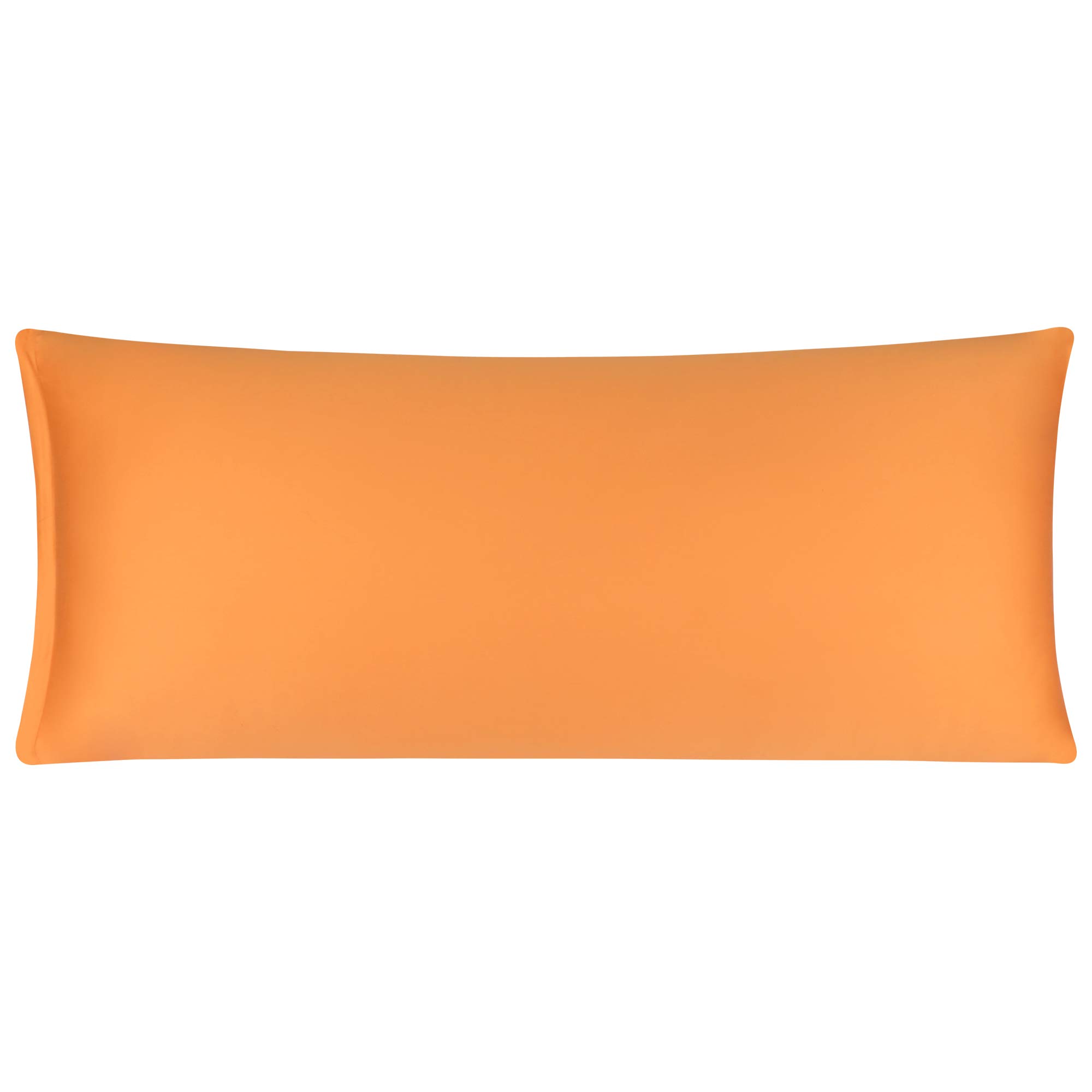 PiccoCasa Body Pillow Cover Pillowcase, 300 Thread Count, 100% Long Staple Combed Cotton, Body Pillow Case with Zipper Closure Orange Body(51x122cm)