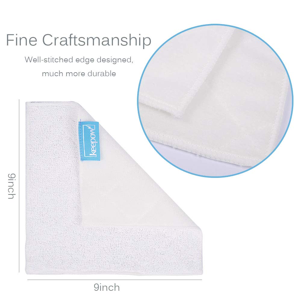 KEEPOW Steam Mop Pads Compatible with OApier S8, for Light N Easy S7338 S7339 Steam Mop, Reusable Replacement Pads for Floor Steamers, 5 Pack