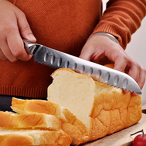 image for Kitchen Knife 8inch Bread Knife Japanese Damasus High Carbon Stainless