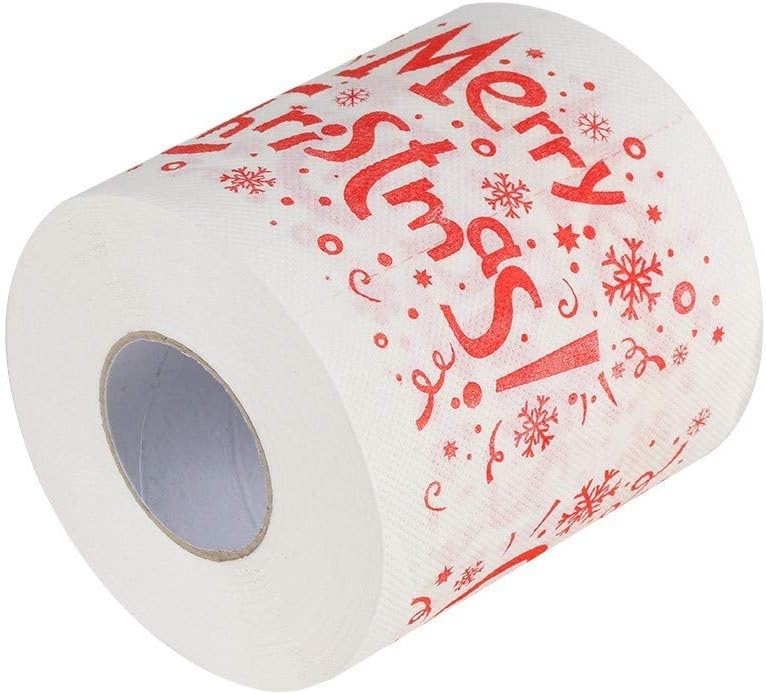 Wociaosmd Christmas Toilet Paper Funny Christmas Supplies Home Decoration Santa Claus Xmas Decor Tissue Bath Roll Paper (C)