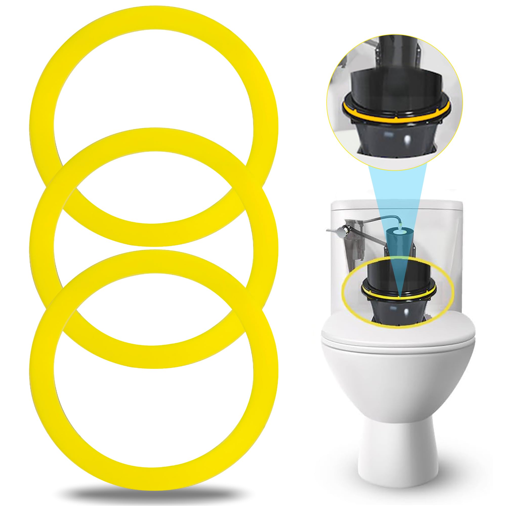 ちえ　S 3Pcs Canister Flush Valve Seal for Kohler, Toilet Tank Parts