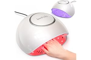 Lavinda 2-in-1 UV LED Nail Lamp with Red Light Skincare, 54W UV Light for Gel Polish Nails, Professional Fast Curing Nail Dryer with Auto Sensor & 4+2 Timer Settings, Nail Art Tools for Salon Home Use