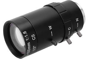 Zoom Camera Lens, 1 3MP Zoom CCTV Lens CS Mount Manual Aperture 5‑100mm Aluminum Alloy Low Distortion High Compatibility HD L