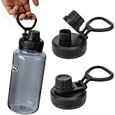 UWSTE 2Pack Replacement Lids for Nalgene Water Bottles 32 oz, Replacement Cap for Nalgene wide mouth bottle, Loop Top Lid, BPA Free.