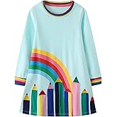 UNIYOUTH Girls Dress A-Line Dress for Toddler Kids Baby with Crewneck 100% Cotton Causal Playwear Cute Outifit