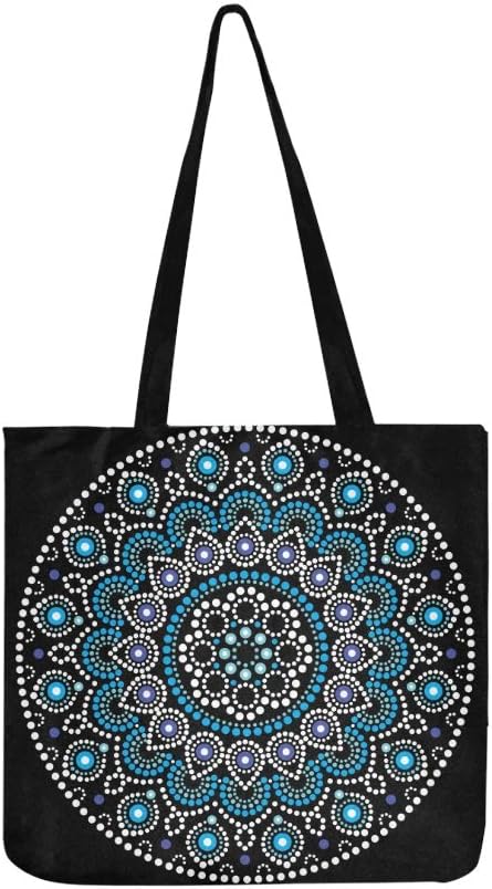 Mandala Art Australian Dot Painting Canvas Tote Handbag Shoulder Bag Crossbody Bags Purses For Men And Women Shopping Tote