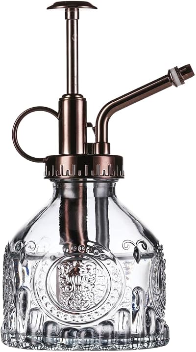 Eidoct Glass Plant Mister Spray Bottle Gray Bronze Top 7 Oz 6.5”