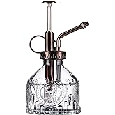 Aebor Glass Plant Mister - 6.5" Green Glass Water Spray Bottle with Gold Top Pump, Small Plant Sprayer for Indoor/Outdoor House Plants (Gray+Bronze)